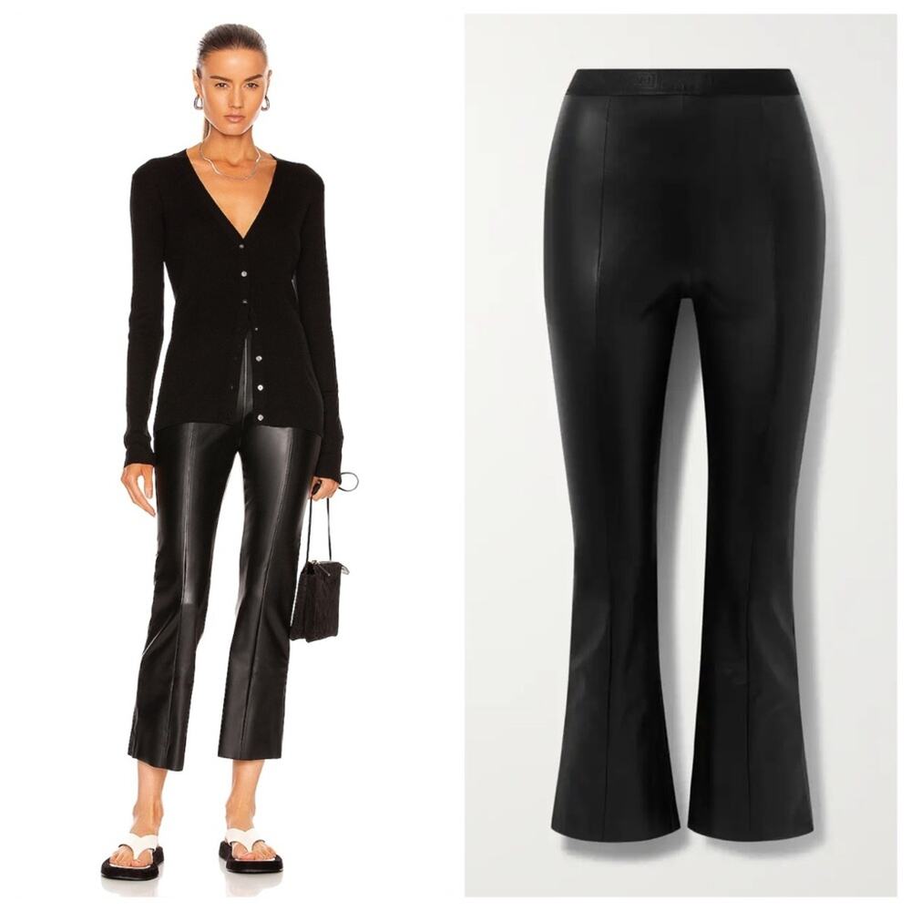 Wolford Black Faux-Leather Boot-Cut Pants